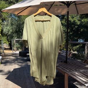 Free People Olive Green V-Neck Women's Romper